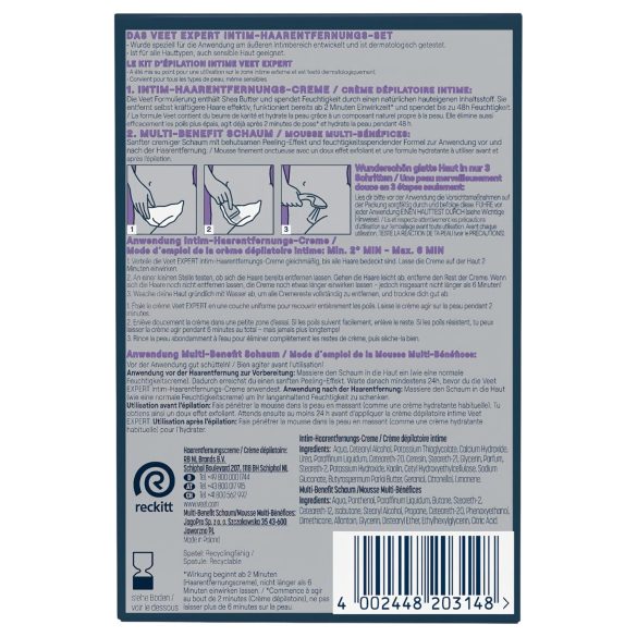 Veet - intiimialueen karvanpoistovoide ja kosteuttava vaahto naisille (2×50 ml)