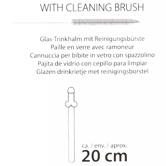 Straw Willy - peniksen muotoinen juomapilli - kirkas - 4 kpl