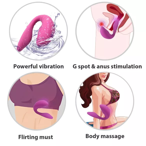 Cotoxo Cupid 2 - parivibraattori kaukosäätimellä - violetti