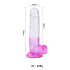 Sunfo - imukupilla varustettu, haarukalla varustettu dildo - 22 cm (läpinäkyvä-violetti)