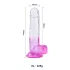Sunfo - imukupilla varustettu kivellinen dildo - 22cm - läpikuultava violetti