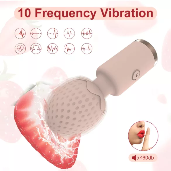 Sunfo Strawberry - vedenkestävä mini hierontavibraattori - pinkki