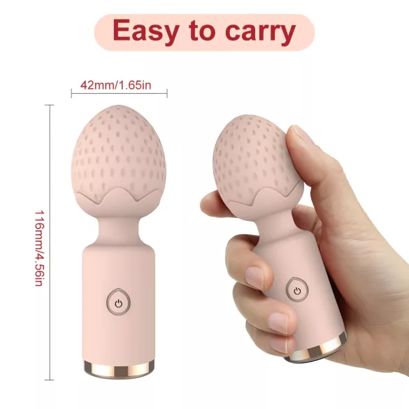 Sunfo Strawberry - vedenkestävä mini hierontavibraattori - pinkki