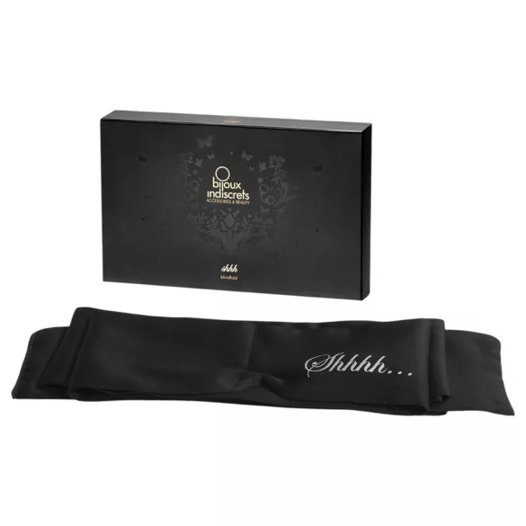 Bijoux Indiscrets Shhh Blindfold - premium-satiiniset bondage-huivi (musta)