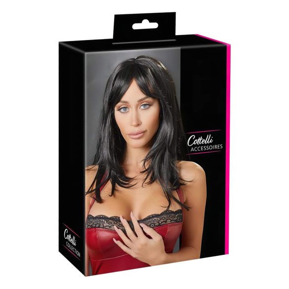 Cottelli - pitkä musta peruukki