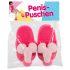 Vaaleanpunaiset pehmosandaalit - peniksen muotoiset