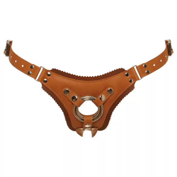 ZADO - nahkahousut strap-on käytettäväksi - ruskea - XXL