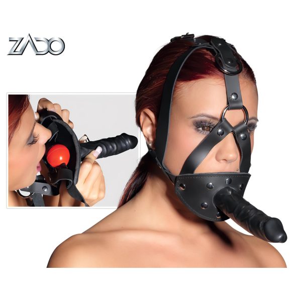 ZADO - Nahkainen dildoasutelma (musta)