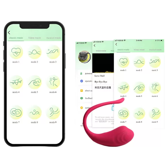 Funny Me - älykkään ohjattava vibraatiomuna - ladattava - pinkki