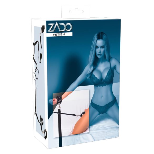 ZADO - Nahkasidontasetti sängylle (musta)