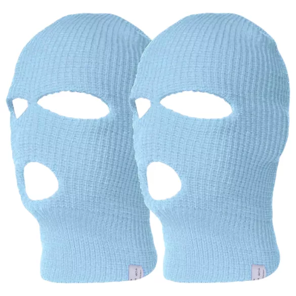 Balaclava - neulottu suihinottomaski 3 aukolla - sininen