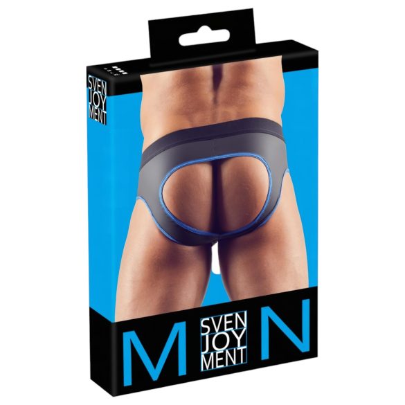 Svenjoyment - avoin jock-strap (musta-sininen) - L