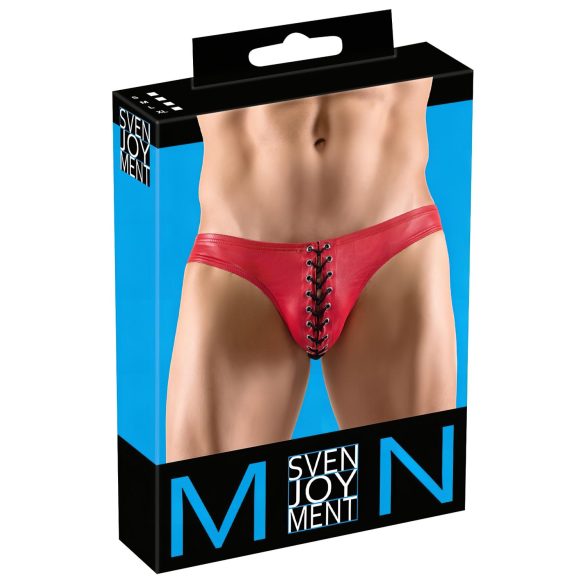 Svenjoyment - musta korsettimallinen miesten alushousu (punainen)