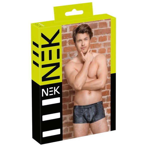 NEK - Käärmeennahkakuosilla bokserit (musta) - L