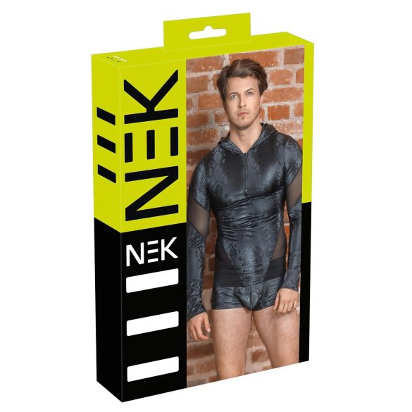 NEK - Miesten huppari käärmeennahkakuviolla (musta) - M