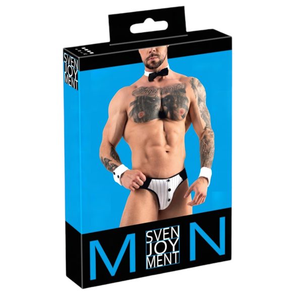 Svenjoyment - miestarjoilijan stringiasusetti (musta-valkoinen)
