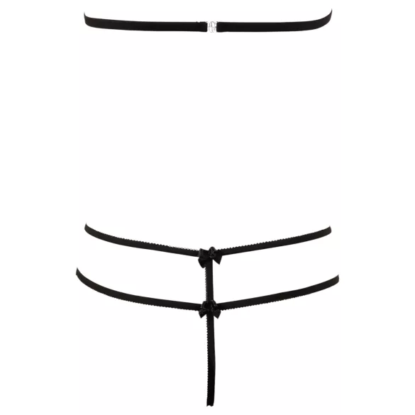 Cottelli - avoin pitsisetti - musta - L