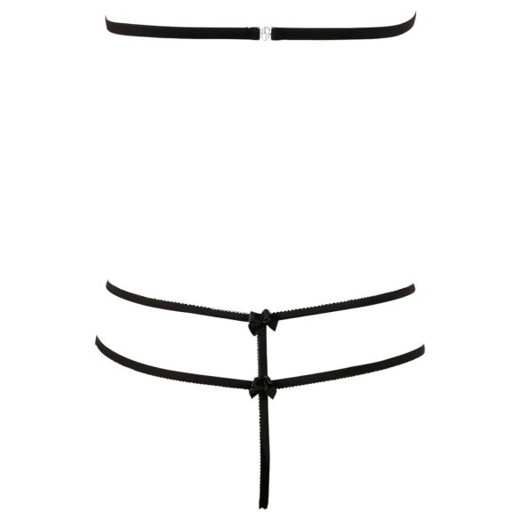 Cottelli - Avoin pitsisetti (musta) - XL