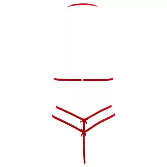 Cottelli - avoin pitsirintaliivisetti - punainen