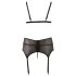 Cottelli Plus Size - Kolmiosainen pitsisetti (musta) - XXL