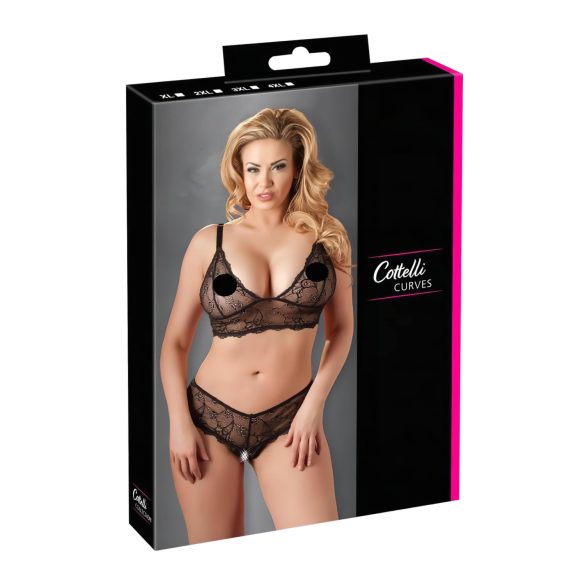 Cottelli Plus Size - pitsi rintaliivit (musta)