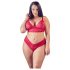 Cottelli Plus Size - pehmeä pitsialusasu (punainen) - 2XL