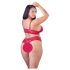 Cottelli Plus Size - pehmeä pitsiliivisetti (punainen) - 3XL