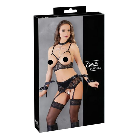 Cottelli Bondage - viettelevä pitsisetti (5 osaa)