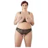 Cottelli Plus Size - helmikoristeinen rintaliivisetti - musta - XL