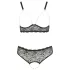Cottelli Plus Size - helmikoristeinen rintaliivisetti - musta - XL
