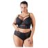 Cottelli Plus Size - Sukkanauhoilla & Pitsinen Rintaliivit (musta)