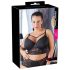 Cottelli Plus Size - Sukkanauhoilla & Pitsinen Rintaliivit (musta) - 95F