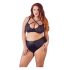Cottelli Plus Size - Ristikkäiset Rintaliivit ja Alushousut (Musta)