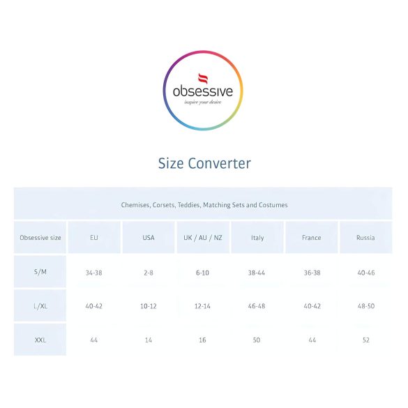 Obsessive Emperita - herkullinen kirjailtu alusasusetti (musta) - L/XL