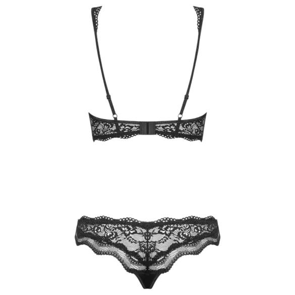 Obsessive Luvae - rintaliivisetti - pitsi strassit - musta - L/XL