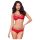 Obsessive 860-SET-3 - ruusuinen pitsisetti (punainen) - L/XL