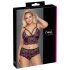 Cottelli Plus Size - kukka rintaliivisetti (musta-liila)