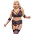 Cottelli Bondage Plus Size - pitsisetti (musta) - 3XL