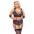Cottelli Bondage Plus Size - pitsisetti (musta) - 4XL