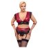 Cottelli Bondage Plus Size - pitsinen rintaliivisetti (punainen)