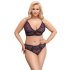 Cottelli Plus Size - läpikuultava kuviollinen rintaliivisetti (liila)
