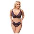 Cottelli Plus Size - läpikuultava kuviollinen rintaliivisetti (liila)