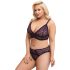 Cottelli Plus Size - läpikuultava kuviollinen rintaliivisetti (liila)