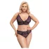 Cottelli Plus Size - läpikuultava kuvioitu rintaliivisetti (liila) - 2XL
