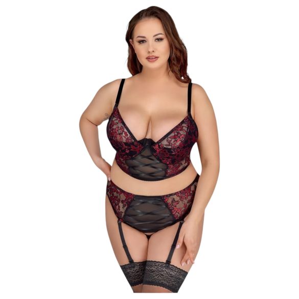 Cottelli Plus Size – rintaliivisetti (punainen) - 90C/XL