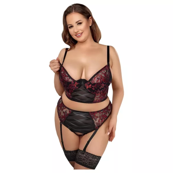 Cottelli Plus Size - rintaliivisetti - punainen - 90C/XL