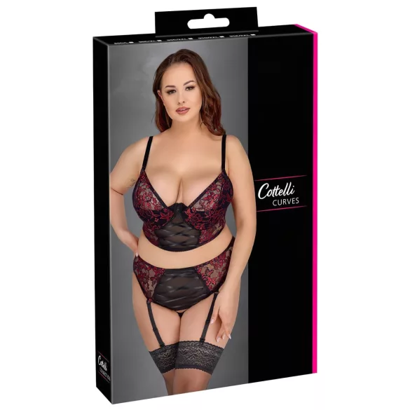 Cottelli Plus Size - rintaliivisetti - punainen - 90C/XL