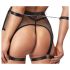 Cottelli Bondage - läpinäkyvä verkkosetti ketjuilla (musta) - M