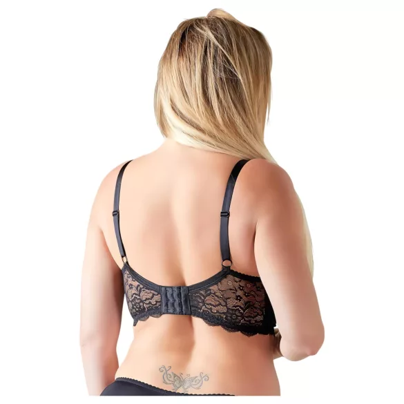 Cottelli Plus Size - rintaliivit avoin, olkaimilla ja renkailla - musta