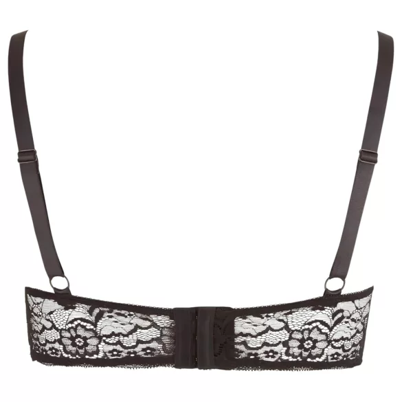 Cottelli Plus Size - rintaliivit avoin, olkaimilla ja renkailla - musta - 95F